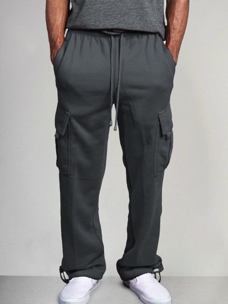 Casual Multi Pockets Cargo Pants Pants coofandystore Dark Grey S 