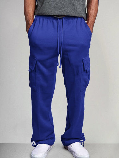 Casual Multi Pockets Cargo Pants Pants coofandystore Royal Blue S 