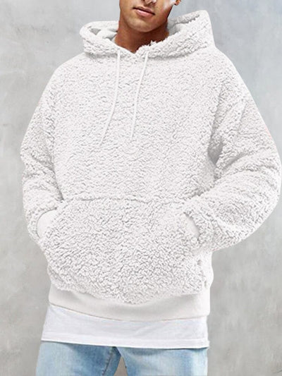 Thermal Fluffy Fleece Pullover Hoodie Hoodies coofandystore White S 