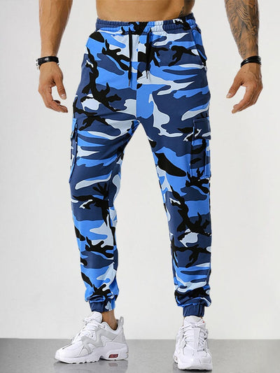 Splicing Camouflage Sports Fitness Pants Pants coofandystore Blue S 