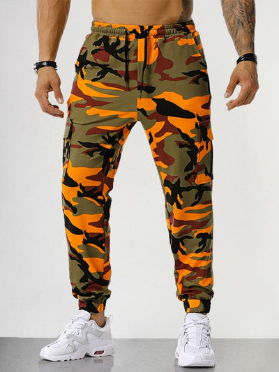 Splicing Camouflage Sports Fitness Pants Pants coofandystore Orange S 