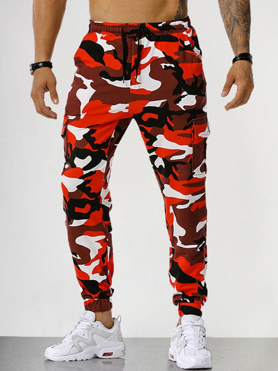 Splicing Camouflage Sports Fitness Pants Pants coofandystore Red S 