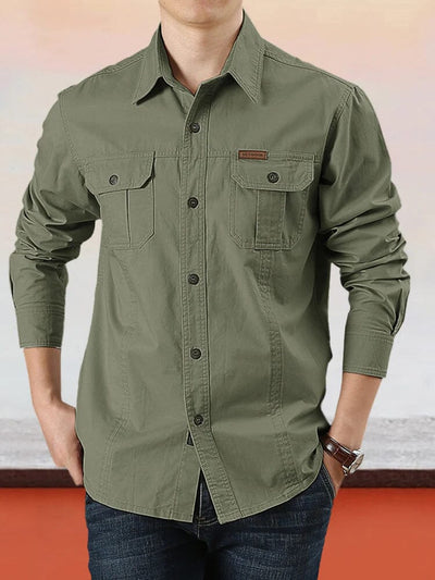 Cotton Solid Color Shirt Shirts coofandy Army Green M (US S) 