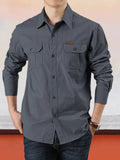 Cotton Solid Color Shirt Shirts coofandy Dark Grey M (US S) 