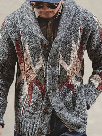 Jacquard Lapel Thickened Knitted Sweater Coat Coat coofandystore 