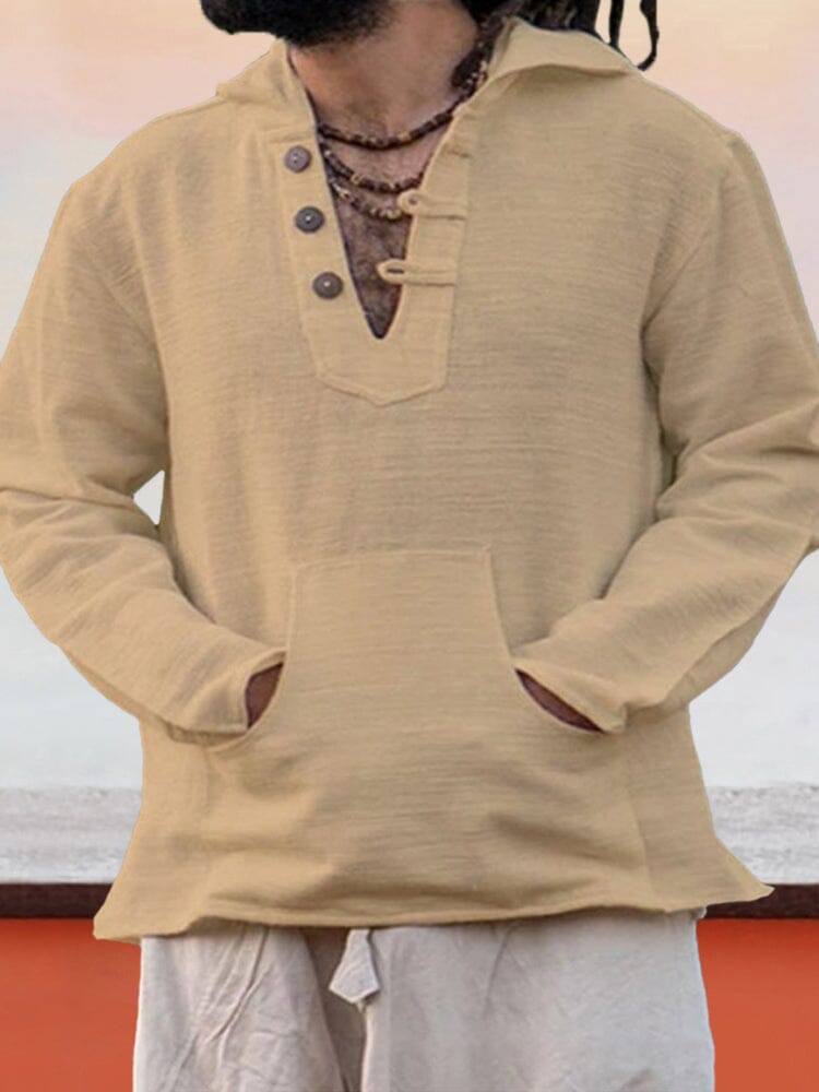 Trendy Linen Button Up Shirt Shirts coofandystore Camel M 