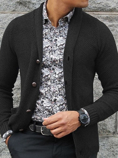 Cardigan Single-breasted Sweater Coat coofandystore Black S 