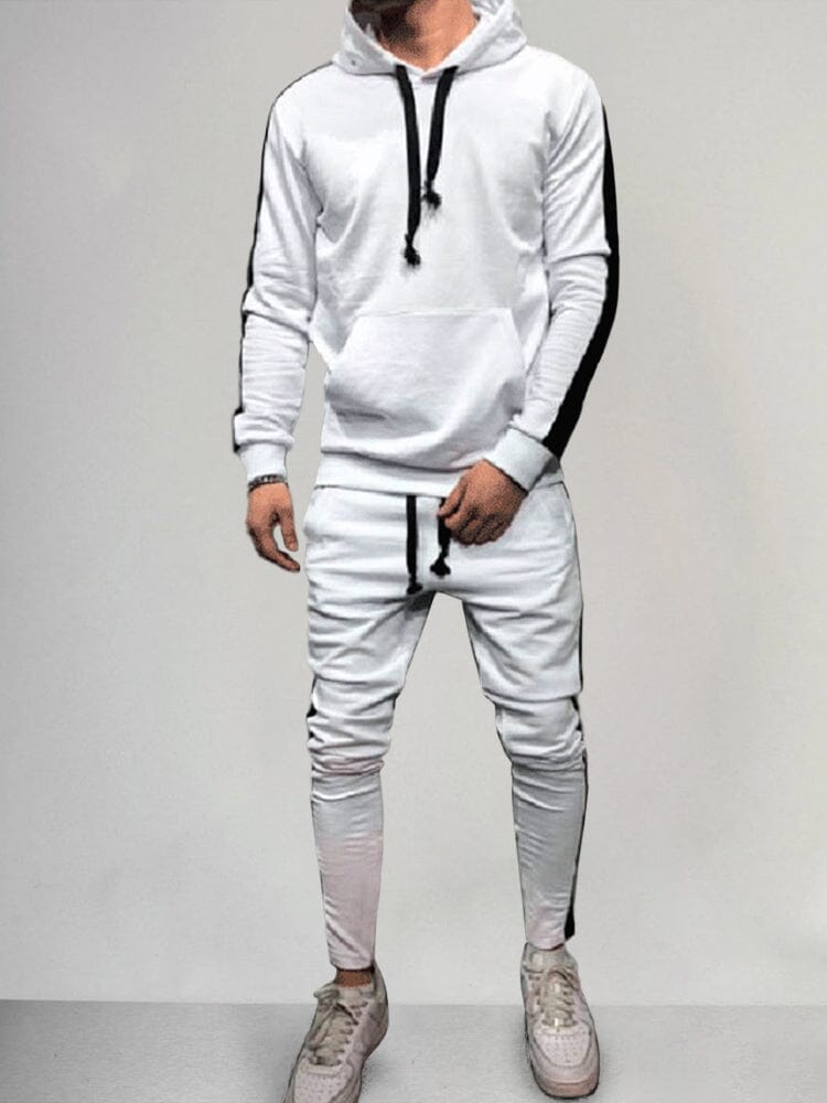 Casual Two-Tone Sports Set Sports Set coofandystore White M 