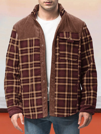 Padded Warm Cotton Flannelette Jacket Jackets coofandystore Brown S 