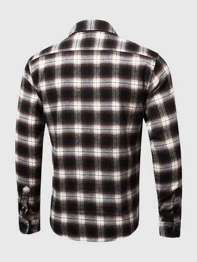 Plaid Printed Long Sleeve Flannelette Shirt Shirts & Polos coofandystore 