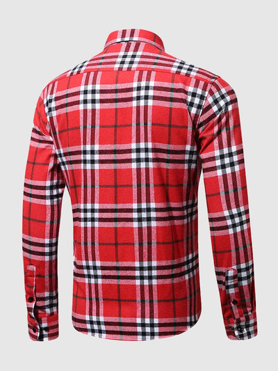 Plaid Graphic Long Sleeve Flannelette Shirt Shirts & Polos coofandystore 