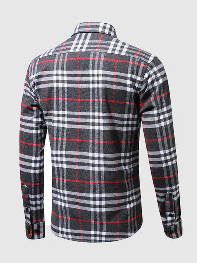 Plaid Graphic Long Sleeve Flannelette Shirt Shirts & Polos coofandystore 