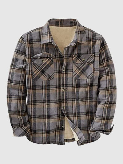 Casual Flannelette Shirt Shirts & Polos coofandystore Grey S 
