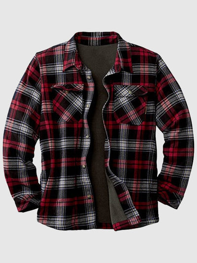 Casual Flannelette Shirt Shirts & Polos coofandystore Black/Red S 