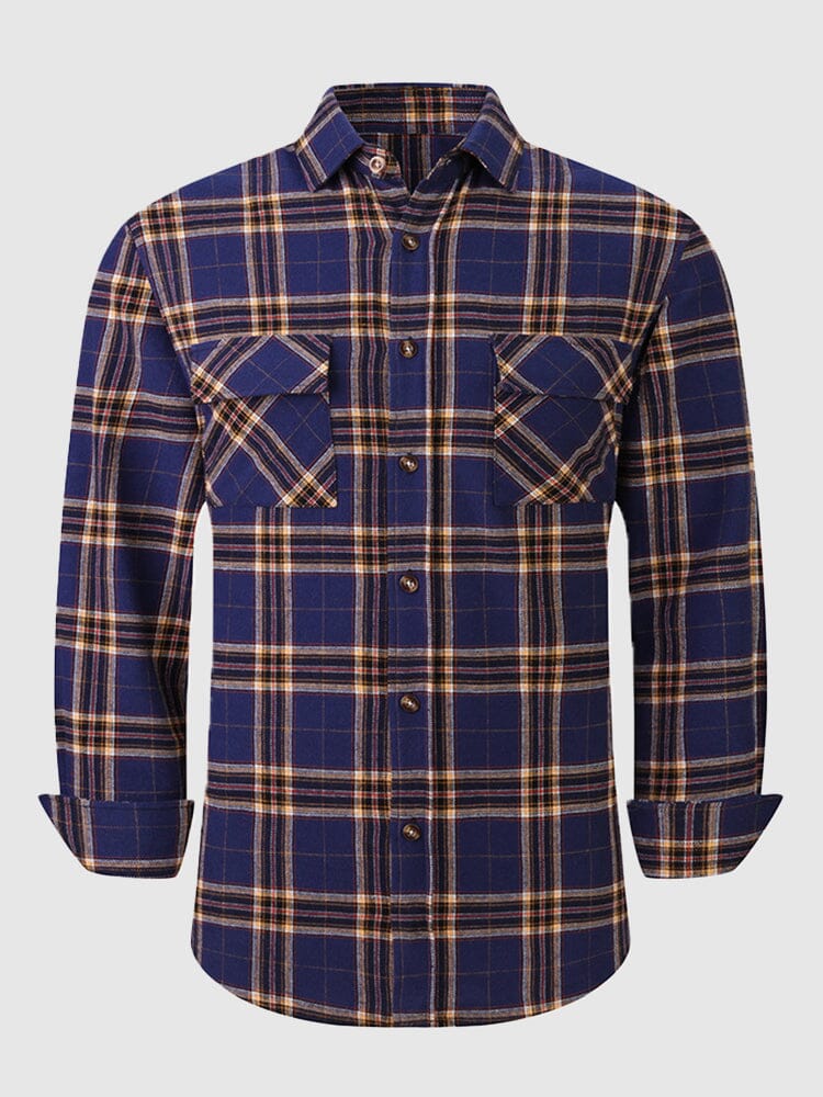 Casual Plaid Graphic Flannelette Shirt Shirts & Polos coofandystore PAT5 S 