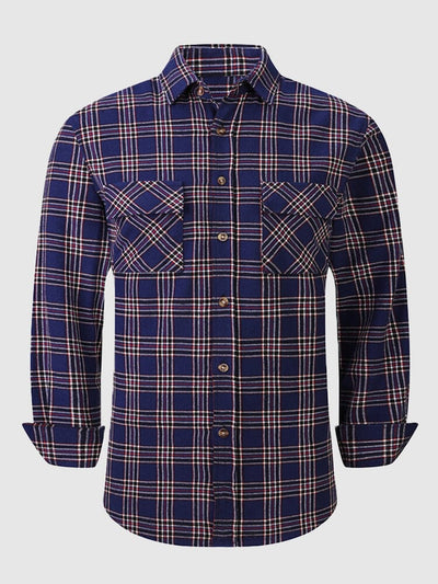 Casual Plaid Graphic Flannelette Shirt Shirts & Polos coofandystore PAT9 S 
