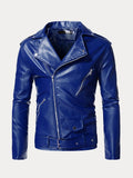 Lapel Zipper Leather Jacket Jackets coofandystore 