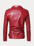 Lapel Zipper Leather Jacket Jackets coofandystore 