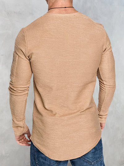 Sleeve with Pocket Round Neck T-Shirt T-Shirt coofandystore 