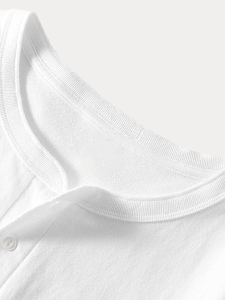 Casual Button Up Basic Henley Shirt T-Shirt coofandystore 