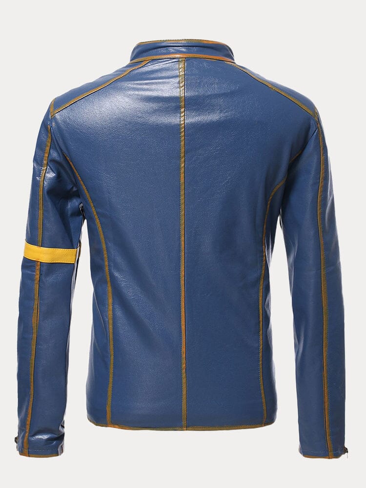 Stand Collar Punk Leather Jacket - Stylish & Casual | Coofandy