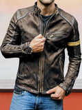 Stand Collar Punk Leather Jacket Jackets coofandystore 