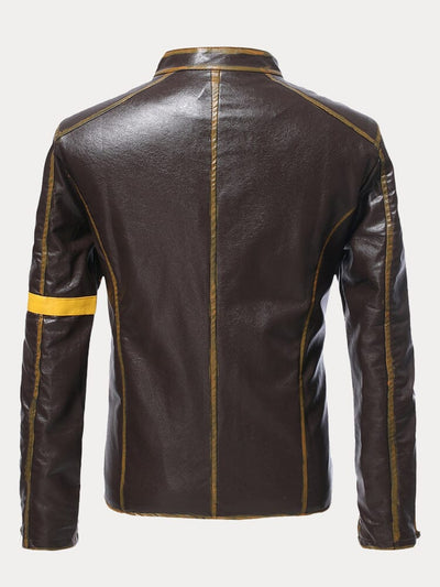 Stand Collar Punk Leather Jacket Jackets coofandystore 