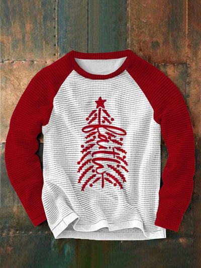 Christmas Tree Round Neck Pullover Sweatshirt Sweaters coofandystore Red S 