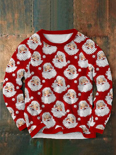 Christmas Santa Claus Round Neck Pullover Sweatshirt Sweaters coofandystore Red S 