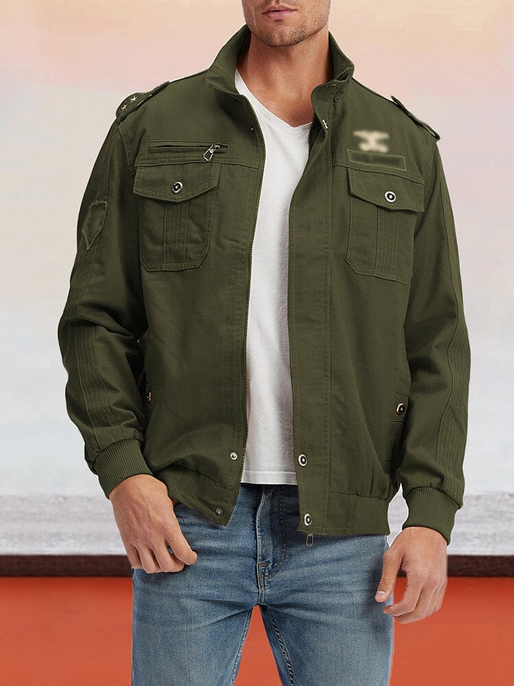 Cotton Style Military Jacket Coat coofandystore Army Green S 