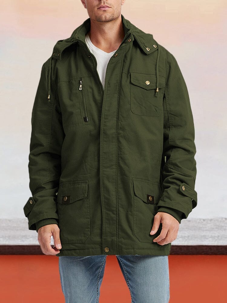Padded and Thickened Casual Jacket Coat coofandystore Army Green M 