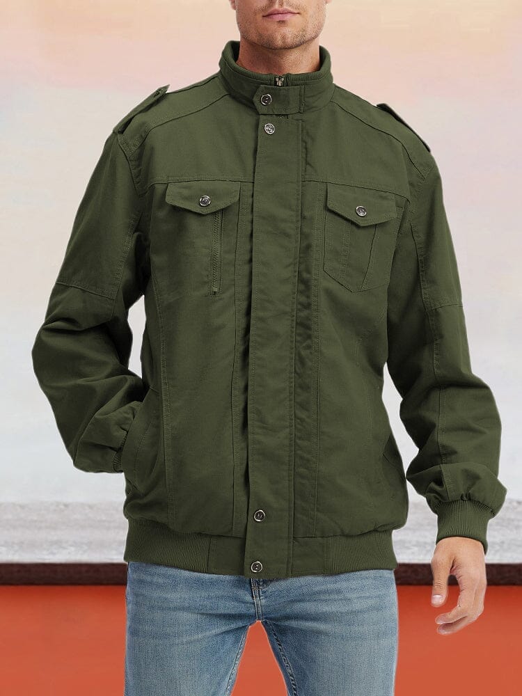Padded Casual Jacket Coat coofandystore Army Green S 