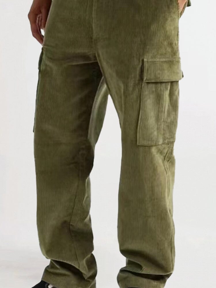 Casual Flap Pocket Corduroy Pants Pants coofandystore 