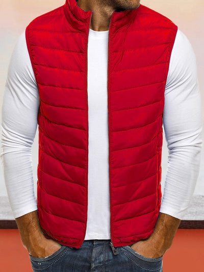 Classic Solid Casual Warm Vest Vest coofandystore Red XS 