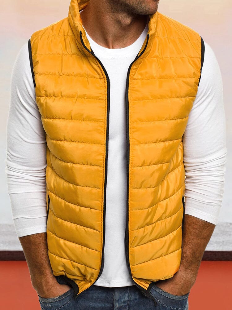 Stand Collar Warm Vest Vest coofandystore Yellow S 