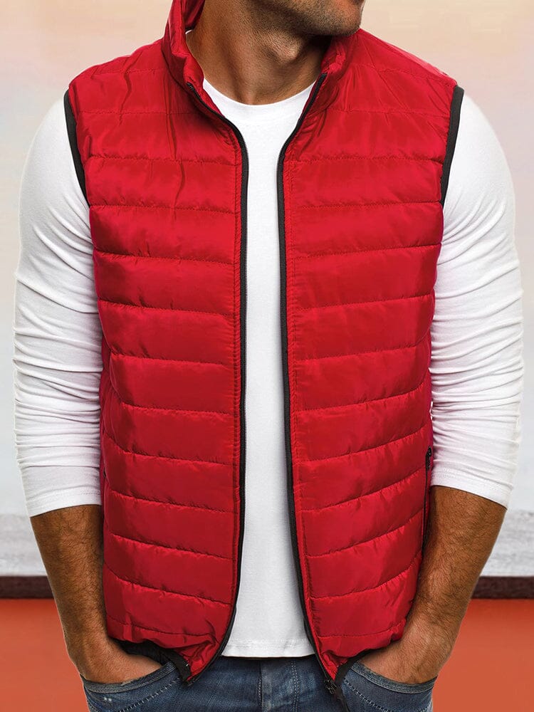 Stand Collar Warm Vest Vest coofandystore Red S 