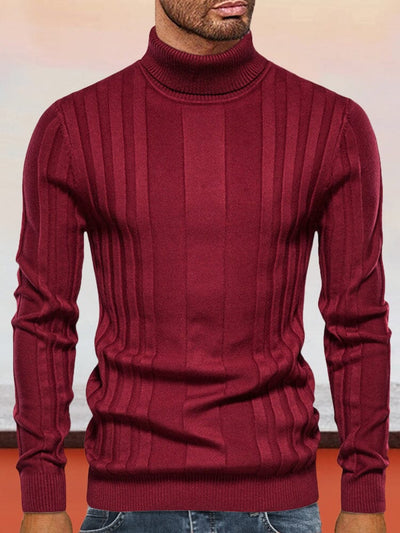 High Neck Knit Pullover Sweater Sweaters coofandystore Red S 