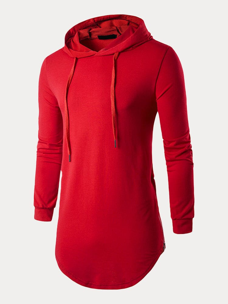 Hooded Long Sleeve Hoodie Hoodies coofandystore Red S 