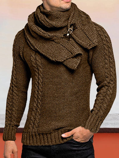 Slim Fit Pullover Knitted Sweater Sweaters coofandystore Brown S 
