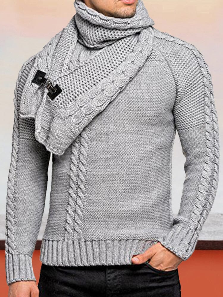 Slim Fit Pullover Knitted Sweater Sweaters coofandystore Light Grey S 