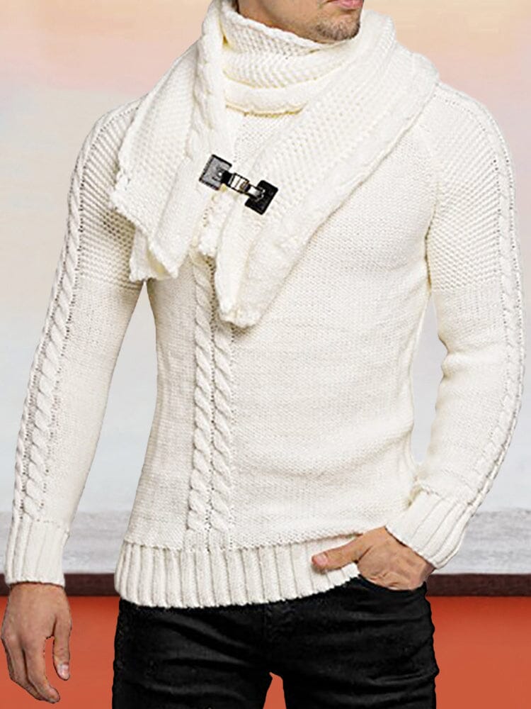 Slim Fit Pullover Knitted Sweater Sweaters coofandystore White S 