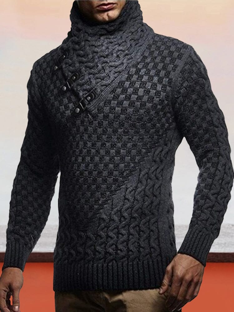 Trendy High Collar Pullover Sweater Sweaters coofandystore Dark Grey S 