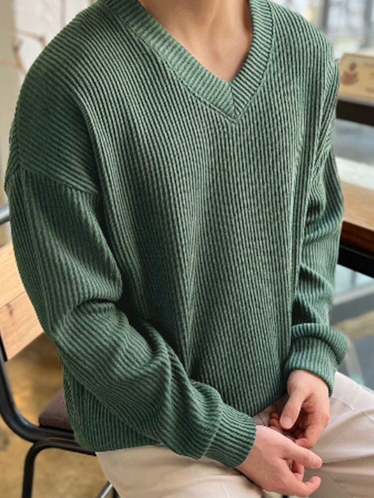 Loose Solid Color Knitted Sweater Sweaters coofandystore 