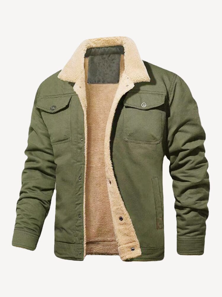 Padded Cotton Style Thick Coat Coat coofandystore Army Green S 