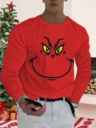 Christmas Smile Face Graphic Shirt Shirts & Polos coofandystore Red S 