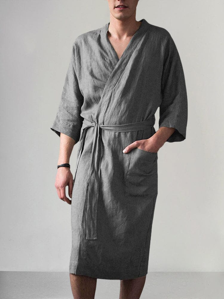 Comfortable Seventh Sleeve Robe Robe coofandystore Light Grey S 