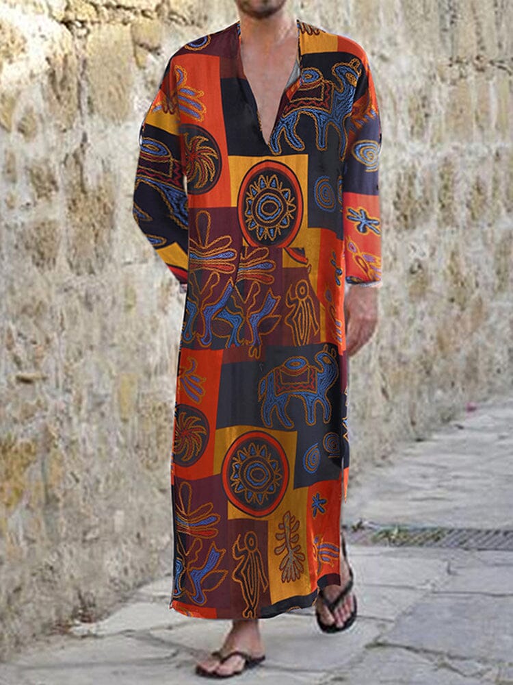 Ethnic Style Graphic One-Piece Long Robe Robe coofandystore 