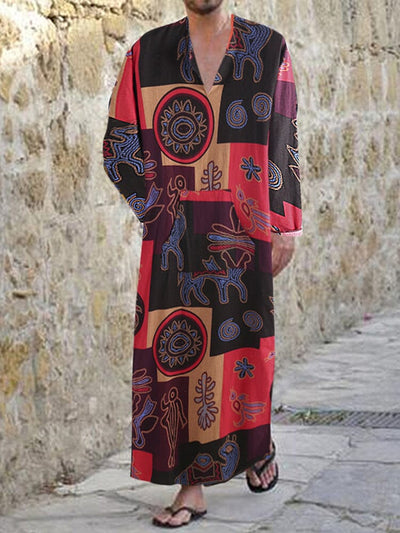 Ethnic Style Graphic One-Piece Long Robe Robe coofandystore 