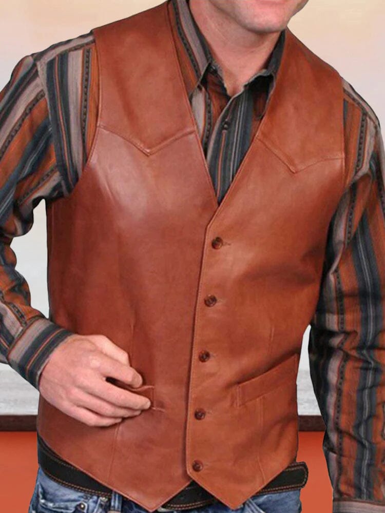 COOFANDY Herren Wildleder-Weste – Western-Style, Slim Fit