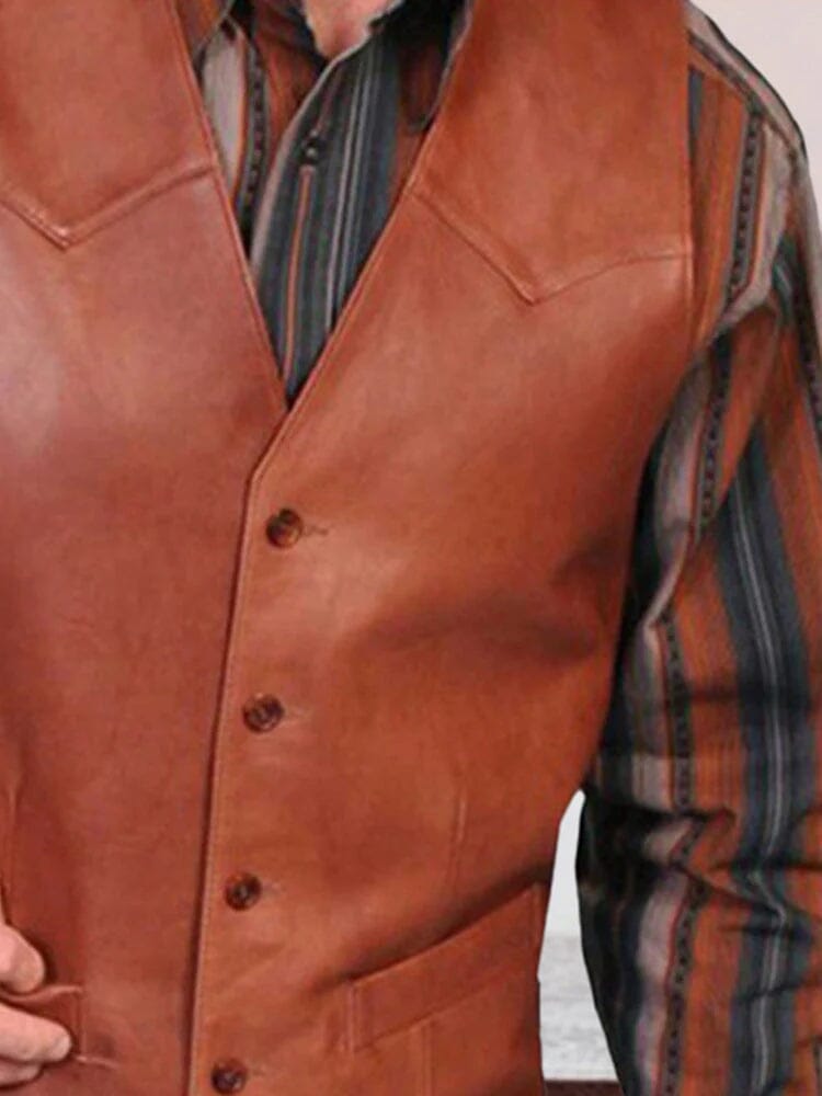 Coofandy Vintage Leather Vest Vest coofandystore 